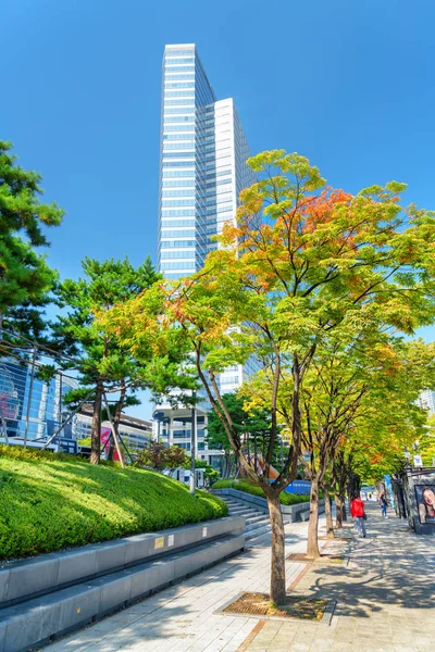 Underbar utsikt över Yeongdong-daero-gatan i Gangnam-distriktet — Stockfoto