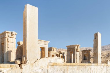 Tachara Sarayı harabeleri, Persepolis, Iran 'ın muhteşem manzarası