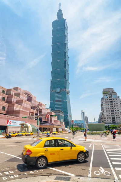 Festői kilátás Taipei 101. Tajvan mérföldkője — Stock Fotó