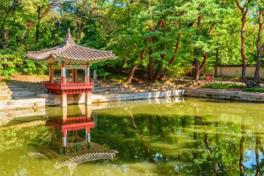 Huwon Secret Garden Aeryeonjeong Pavyonu ve Aeryeonji Gölet