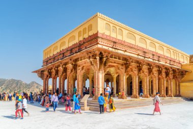 Diwan-i-Am, Amer Fort, Jaipur, Hindistan'ın muhteşem manzarası
