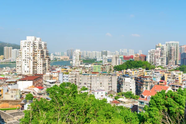 Scenic view of Macau on sunny day. Residential buildings — Stock Photo, Image