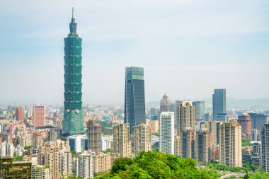 Dağın tepesinden Taipei Amazing görünümü, Tayvan