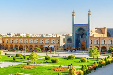 Şah Camii'nin (İmam Camii) girişi. İsfahan, İran