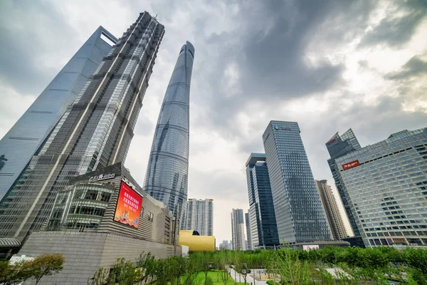 Shanghai Kina Oktober 2015 Underbar Bottenvy Över Shanghai Tower Jin — Stockfoto