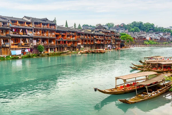 Awesome View Phoenix Ancient Town Fenghuang County Tuojiang River Tuo — Stock Photo, Image