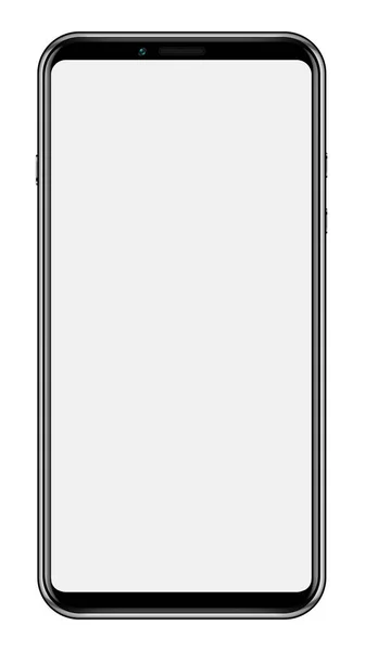 boş ekran izole beyaz arka plan üzerinde siyah bir modern çerçevesiz smartphone