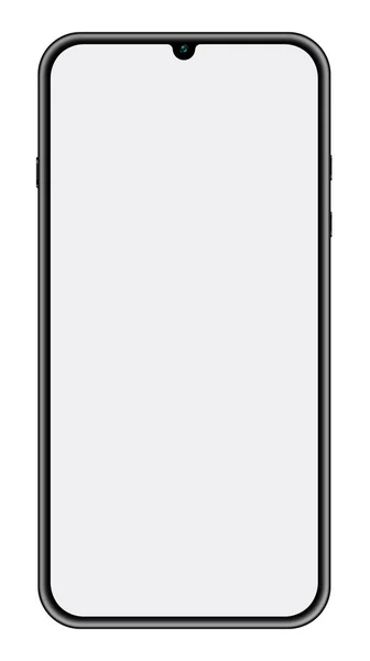 Черный Современный Безрамный Смартфон Чистым Экраном Белом Фоне — стоковое фото