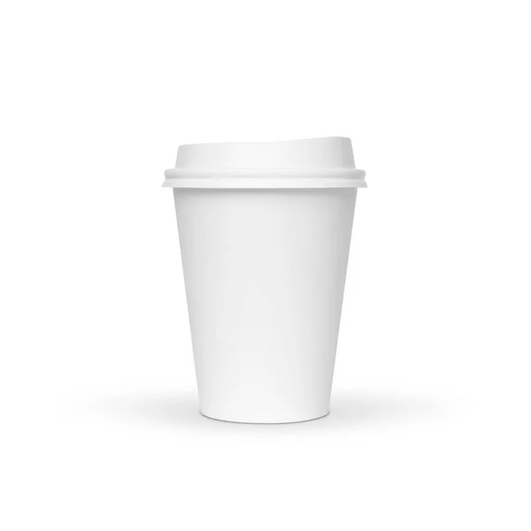 Weiße Kaffeetasse Isoliert Auf Weißem Hintergrund — Stockfoto