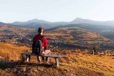 Ahşap Bank oturma fotoğrafçı