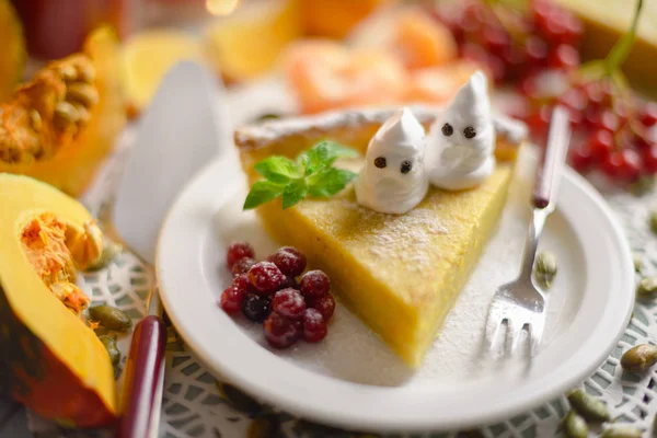Halloween dýňový koláč — Stock fotografie