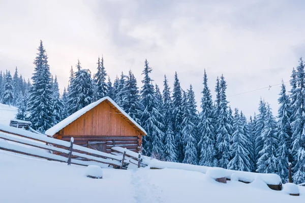 美丽的风景，雪屋林立 — 图库照片