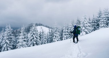 Bir sırt çantası ile yalnız turist