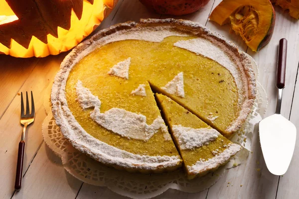 Dyni ciasto na Halloween — Zdjęcie stockowe