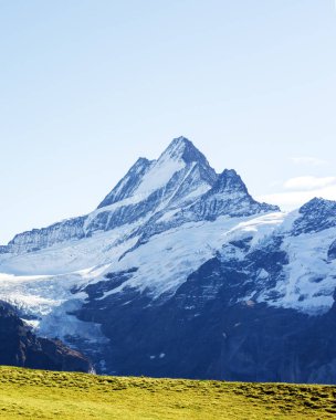 İsviçre Alpleri 'ndeki Bachalpsee Gölü manzarası