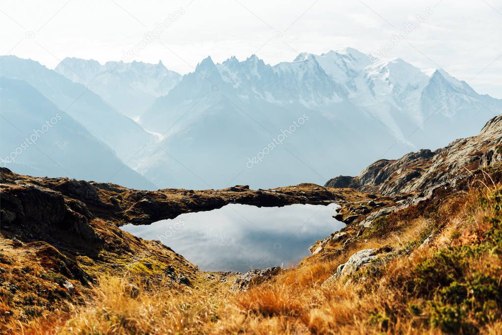 Lac de Cheserys lake in France Alps