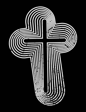 Grunge arka plan üzerinde çapraz