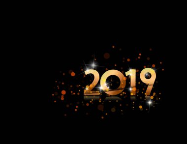 Yeni yıl 2019 hediye kartı. vektör çizim