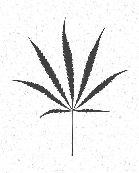 Cannabis Blad Met Grunge Geïsoleerd Wit — Stockvector