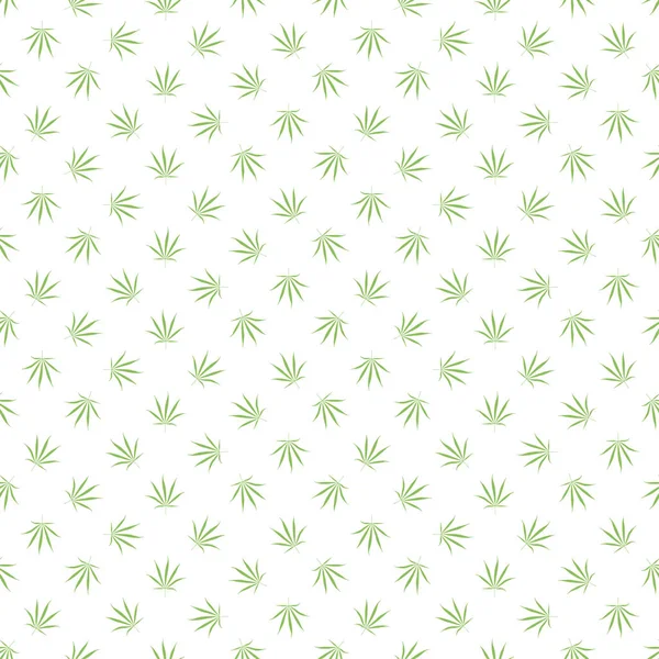 Folhas Cannabis Verde Padrão Sem Costura — Vetor de Stock