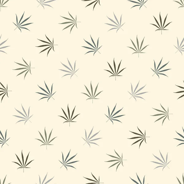 Couleur Feuilles Cannabis Sur Fond Jaune Modèle Sans Couture — Image vectorielle