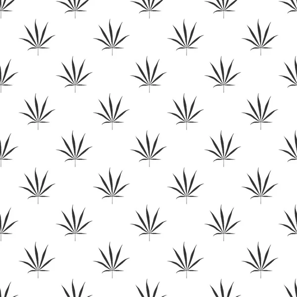 黑大麻叶 无缝模式 — 图库矢量图片