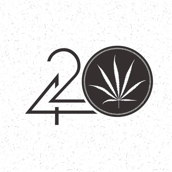 Czarny Numer 420 Liściem Marihuany Kółko Tło Grunge Grafika Wektorowa