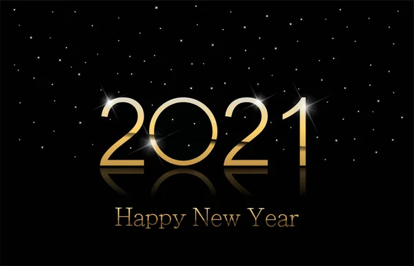 Feliz Año Nuevo 2021 Con Copos Nieve Blancos Texto Oro Vector De Stock