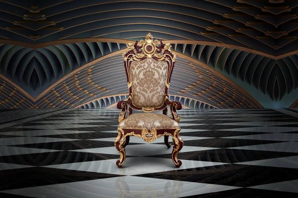 Abstract Design Empty Throne Palace Hall — Stock Photo, Image