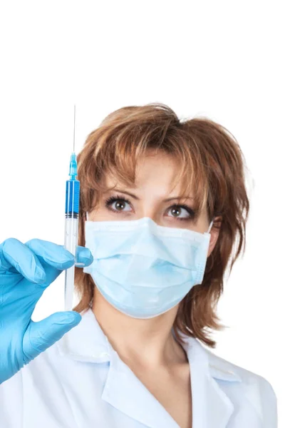 Medical doctor with syringe — Stock Photo, Image