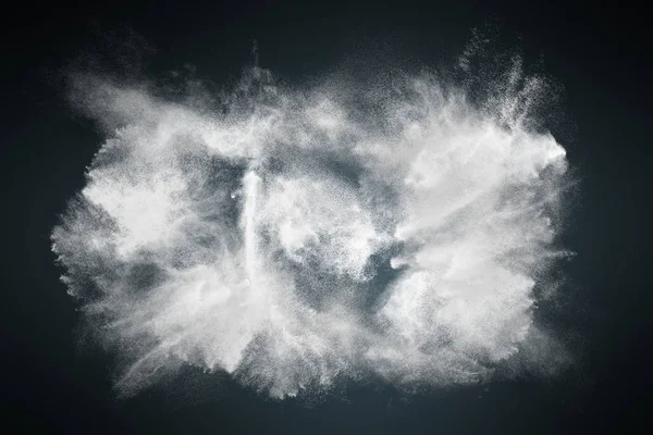 Conception abstraite de l'explosion de nuages de neige en poudre blanche — Photo