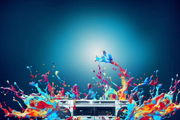 Абстрактный красочный брызг краски диско фон музыки — стоковое фото