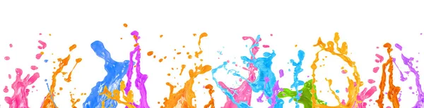 Abstract liquid paint splashes over white background — Stock Photo, Image