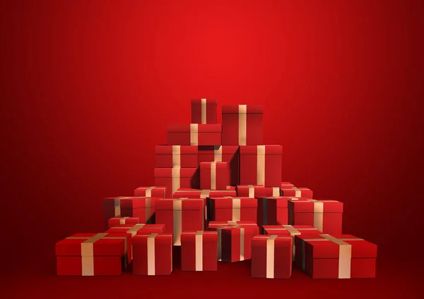 Rendering Del Concetto Vendita Con Scatole Regalo Davanti Allo Sfondo — Foto Stock