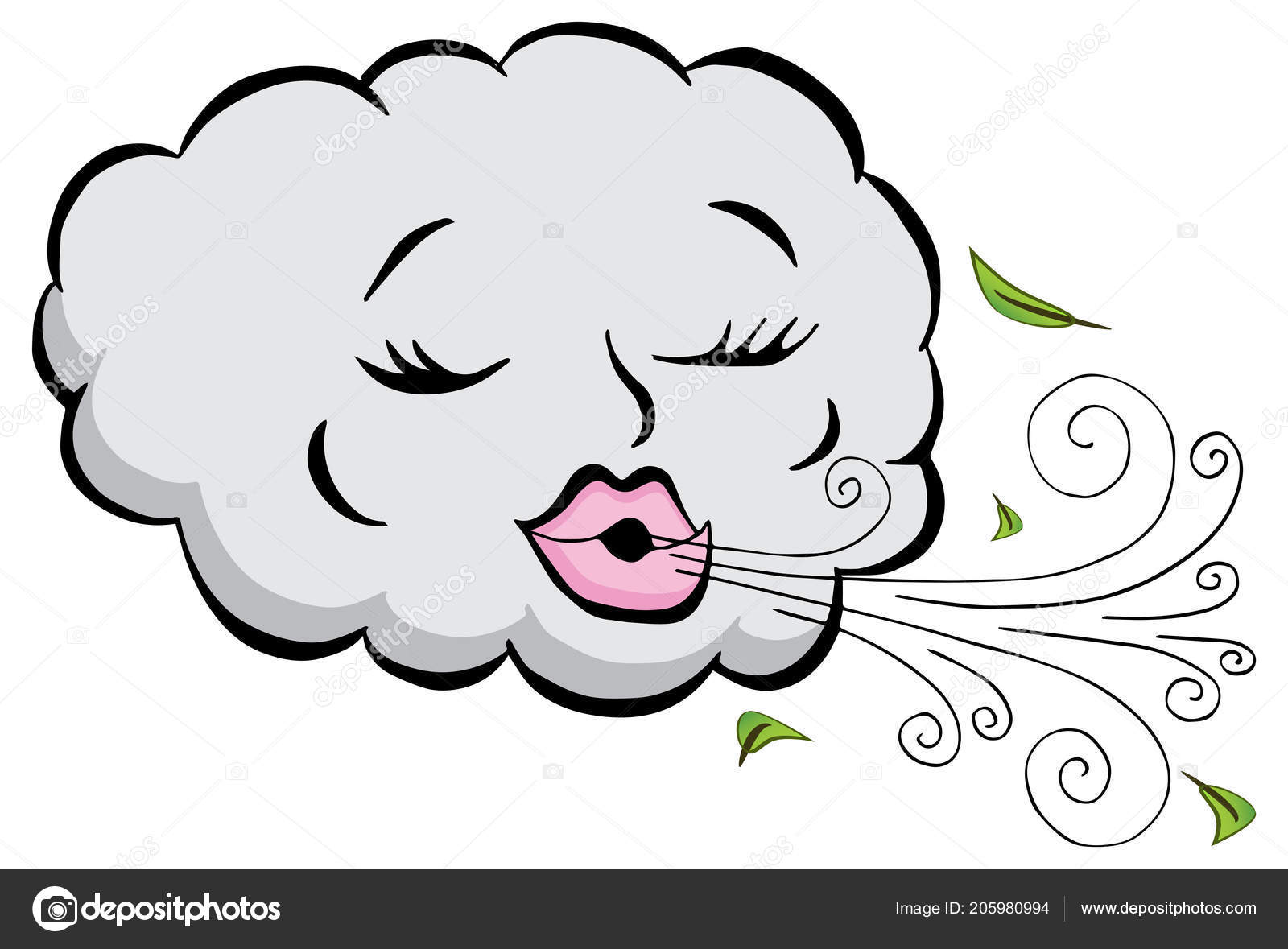 Image Girl Cloud Blowing Wind Cartoon Stock Vector Image by ©cteconsulting  #205980994