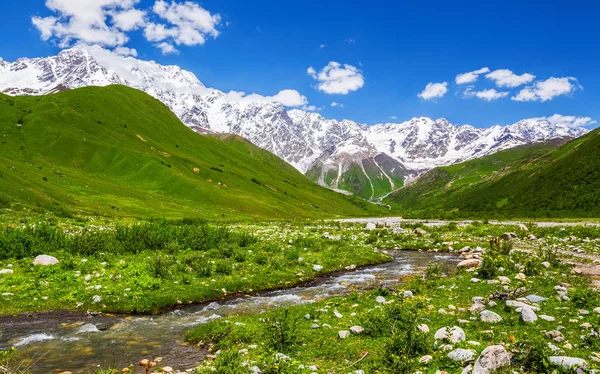 Vanaf Rivier Oever Bedekt Met Stenen Weergave Wordt Geopend Fantastische — Stockfoto