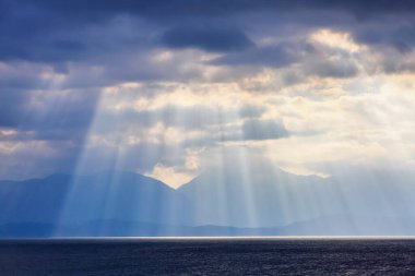 Girit Adası, Yunanistan. Güzel yaz manzaralı deniz manzarası. 2020 yaz seyahati. Geniş ekran çerçeve arkaplanı. Geniş ekran çerçeve arka planı.