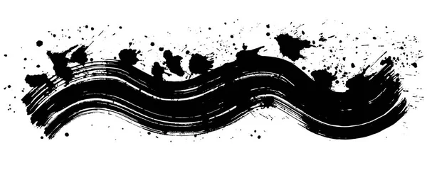 Saluda Spray Mar Trazos Cepillo Negro Vector — Archivo Imágenes Vectoriales