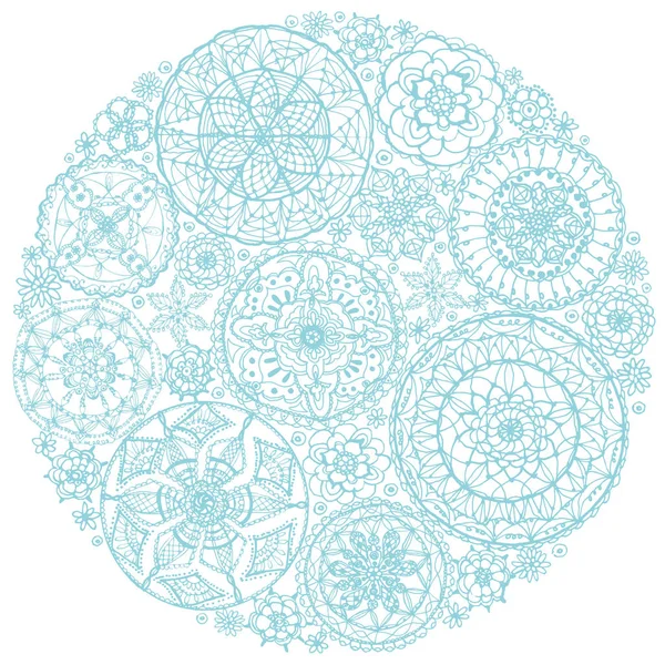 Cirkel Van Ronde Kant Doilies — Stockvector