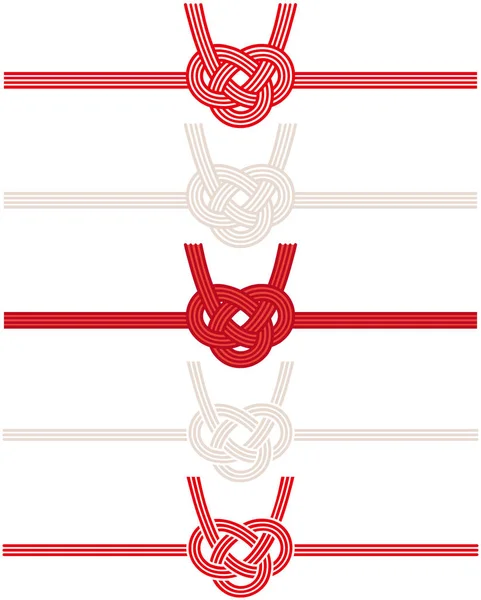 Mizuhiki Cordoncino Decorativo Giapponese Realizzato Carta Ritorta Stringhe Carta — Vettoriale Stock