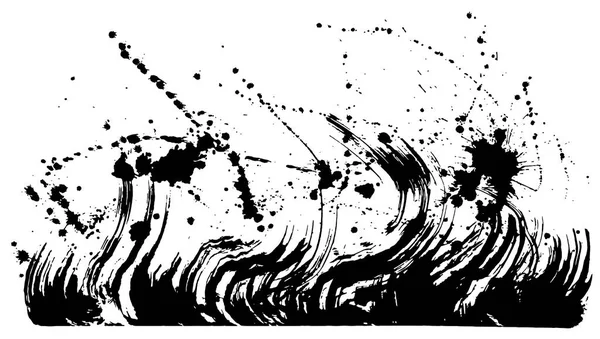 Иллюстрации Мазков Кисти Волна — стоковый вектор