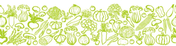 Verdure Varie Illustrazioni Disegnate Mano — Vettoriale Stock