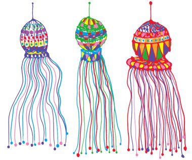 Tanabata Festivali dekorasyonu. Japon Yıldız Festivali.