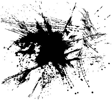 Mürekkep sıçraması. fırça darbesi illüstrasyonu.