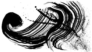 Mürekkep sıçraması. fırça darbesi illüstrasyonu.