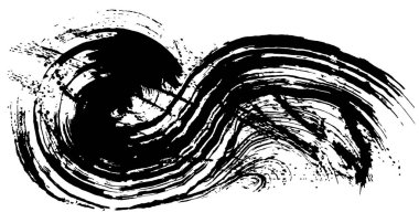 Mürekkep sıçraması. fırça darbesi illüstrasyonu.