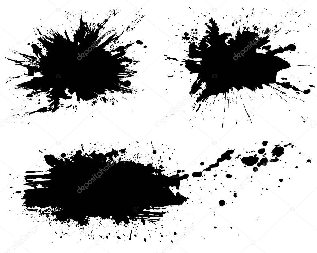 ink splash. brush stroke illustration.