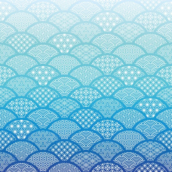 Blue Wave Background Japanese Traditional Design — ストックベクタ