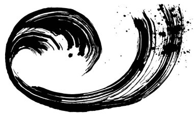 Girdap. Dalga sıçraması. fırça darbesi illüstrasyonu.