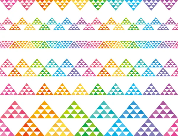 Πολύχρωμες Τριγωνικές Διακοσμήσεις Χρώμα Ουράνιο Τόξο Γιρλάντα — Διανυσματικό Αρχείο